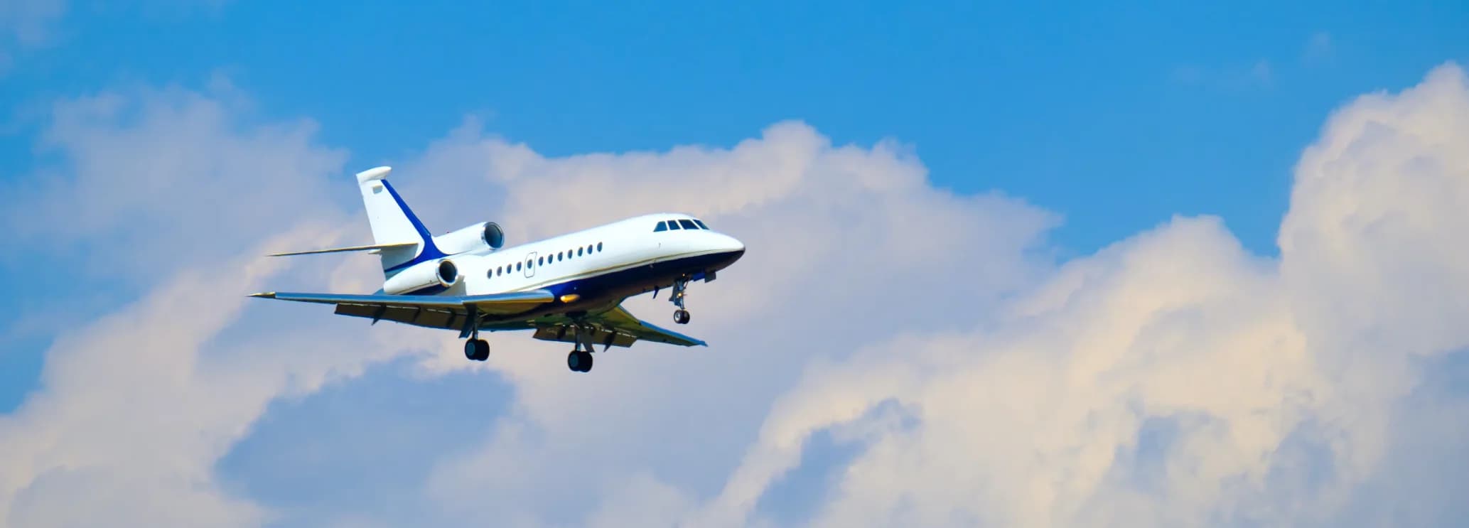 Exterior view of a Dassault Falcon 900EX heavy jet on the ramp