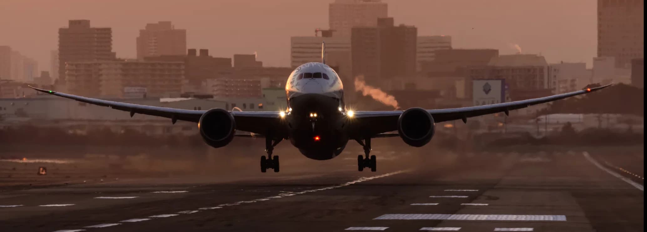 Boeing 787 Dreamliner VIP private jet exterior on tarmac displaying sleek composite widebody design with quietest 57 dBa cabin for executive charter