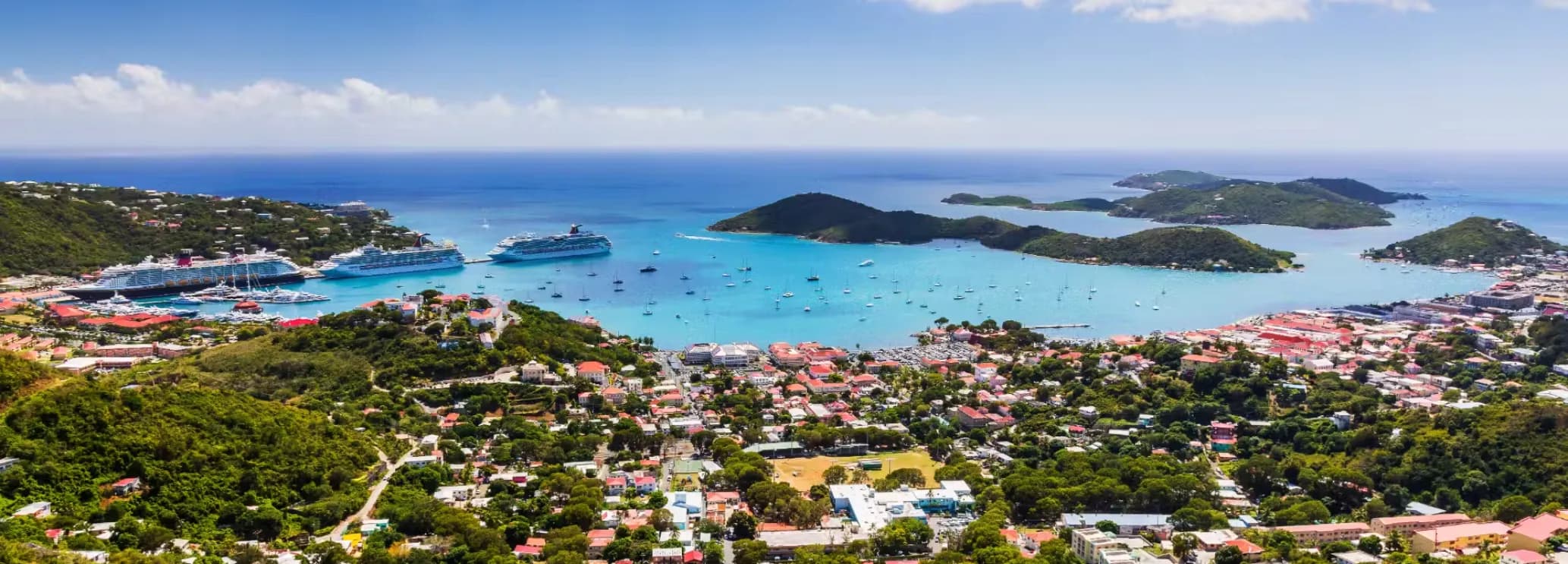 Private jet charter to St. Thomas, USVI, arriving at Cyril E. King Airport with full FBO services and U.S. Customs on site.