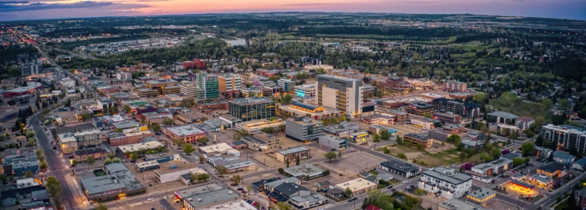 Private jet charter to Red Deer, Alberta, halfway between Calgary and Edmonton