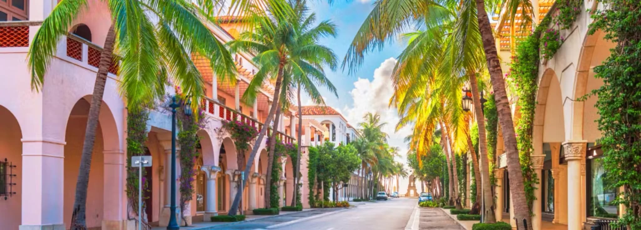 Private jet charter to Palm Beach, Florida, with the Lake Worth Lagoon and the island skyline