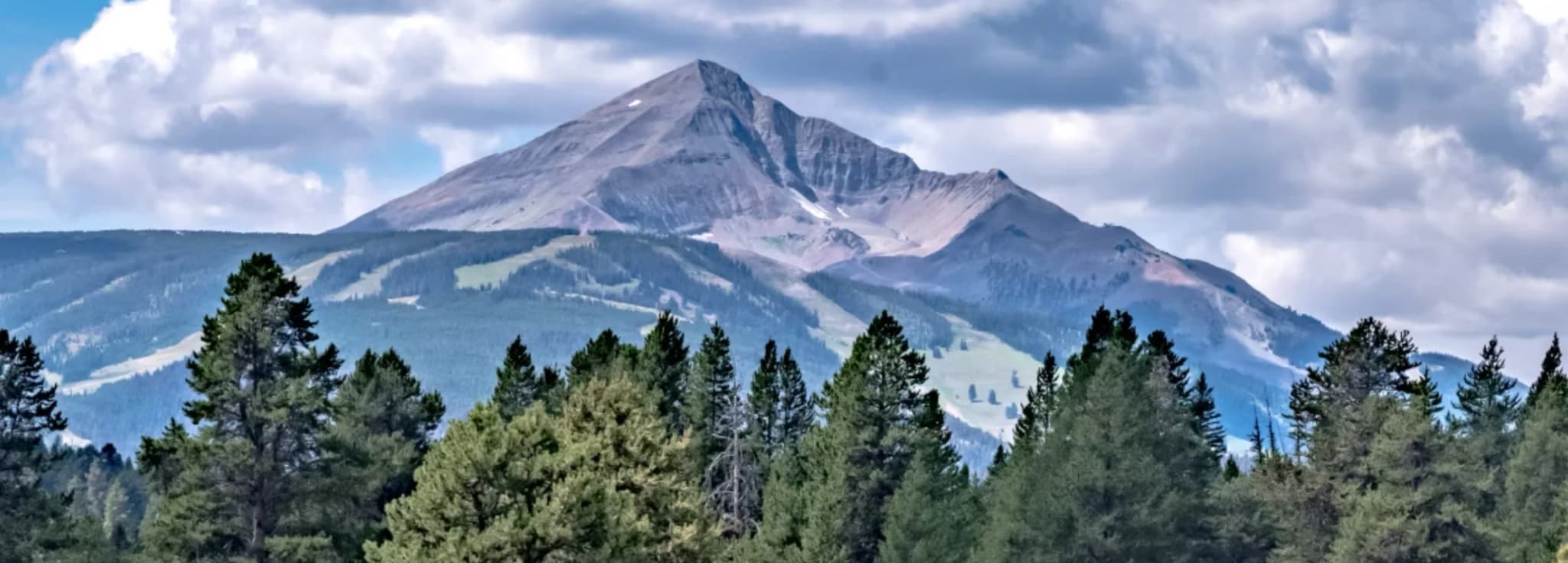 Lone Mountain overlooking a mountain resort in Big Sky, Montana